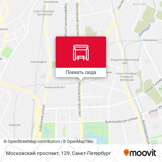Карта Московский проспект, 129