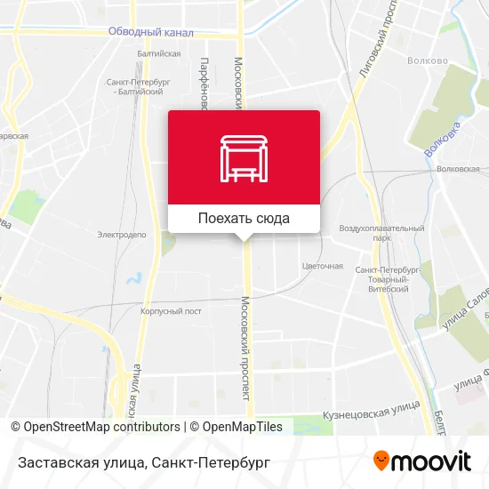 Карта Заставская улица