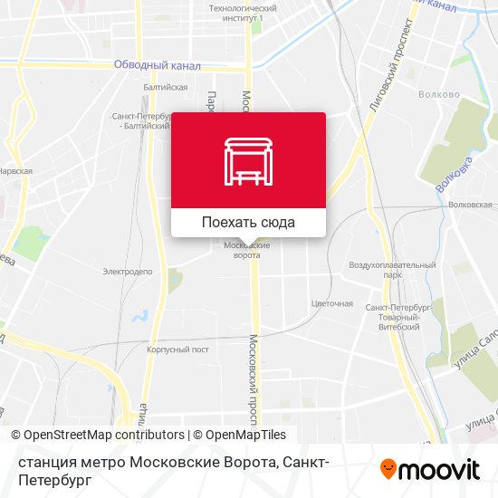 Карта станция метро Московские Ворота