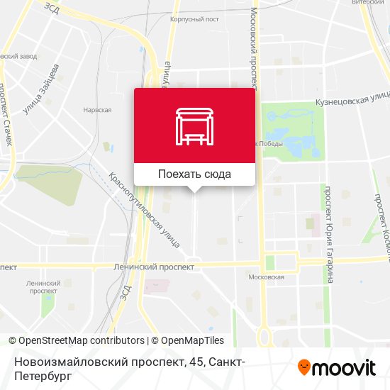 Карта Новоизмайловский проспект, 45