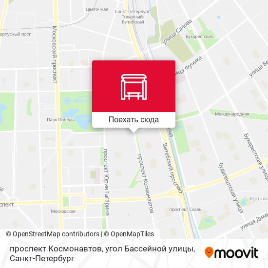 Карта проспект Космонавтов, угол Бассейной улицы