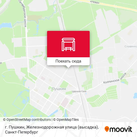 Карта г. Пушкин, Железнодорожная улица (высадка)