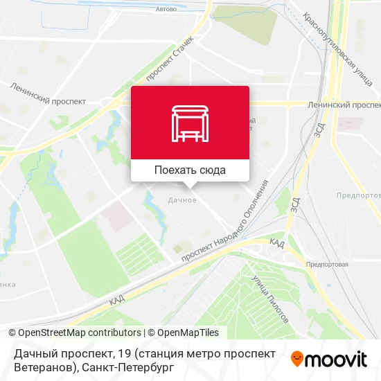 Карта Дачный проспект, 19  (станция метро проспект Ветеранов)