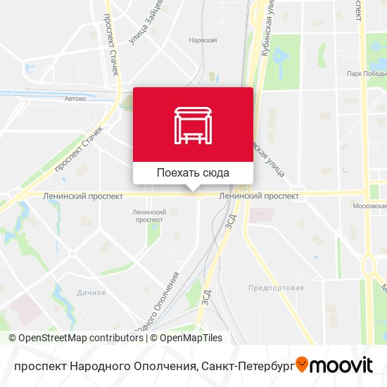 Карта проспект Народного Ополчения