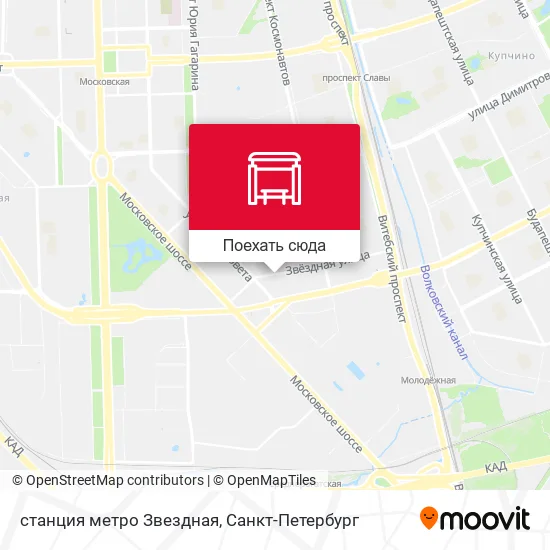 Карта станция метро Звездная