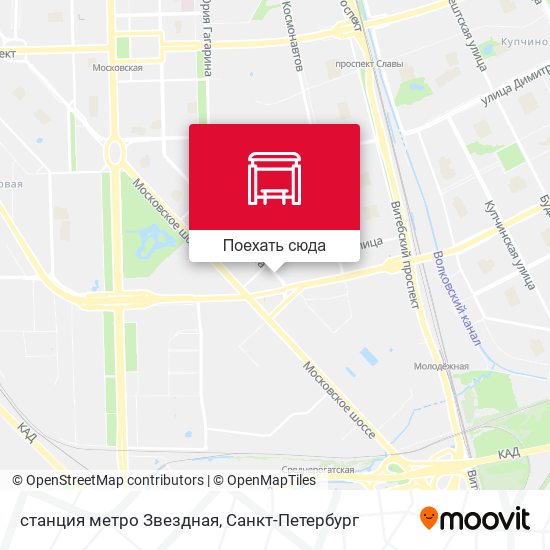 Карта станция метро Звездная
