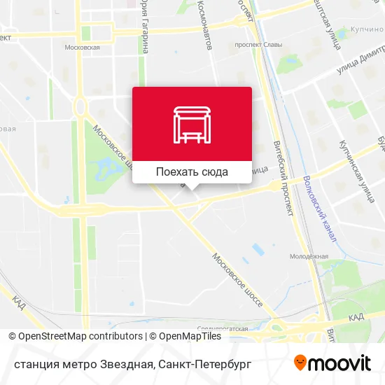 Карта станция метро Звездная