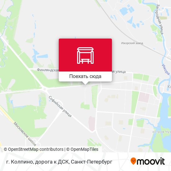 Карта г. Колпино, дорога к ДСК