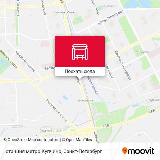 Карта станция метро Купчино