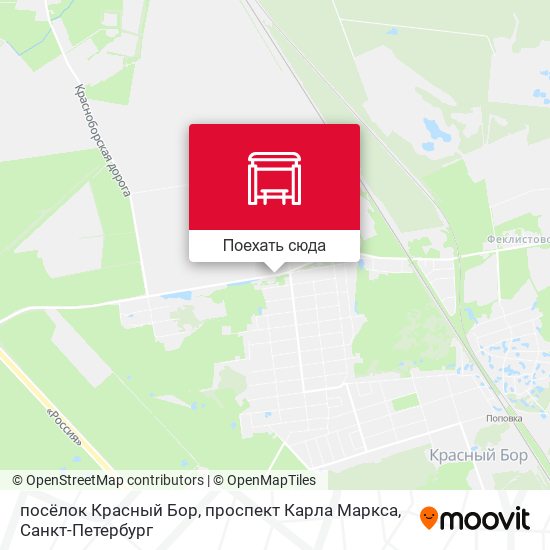 Карта посёлок Красный Бор, проспект Карла Маркса
