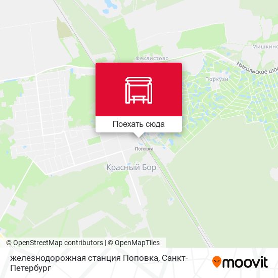 Карта железнодорожная станция Поповка
