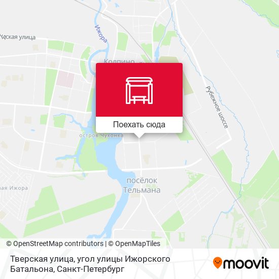 Карта Тверская улица, угол улицы Ижорского Батальона