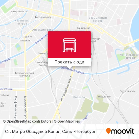 Карта Ст. Метро Обводный Канал
