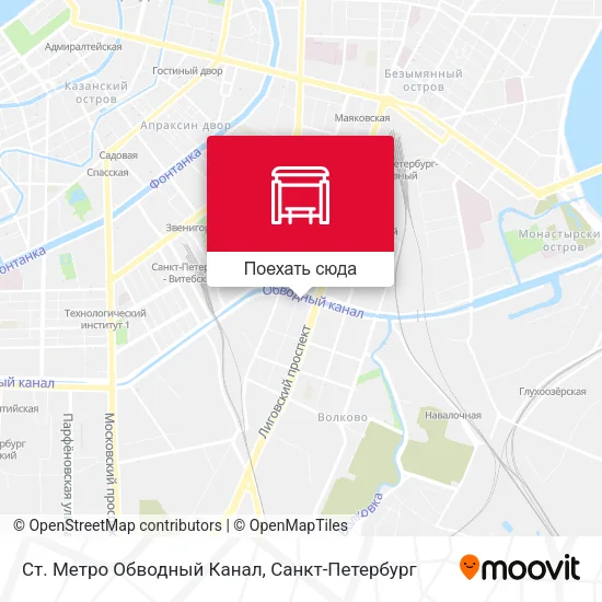 Карта Ст. Метро Обводный Канал
