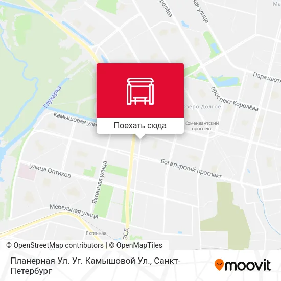Карта Планерная Ул. Уг. Камышовой Ул.