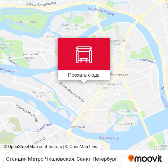 Карта Станция Метро Чкаловская