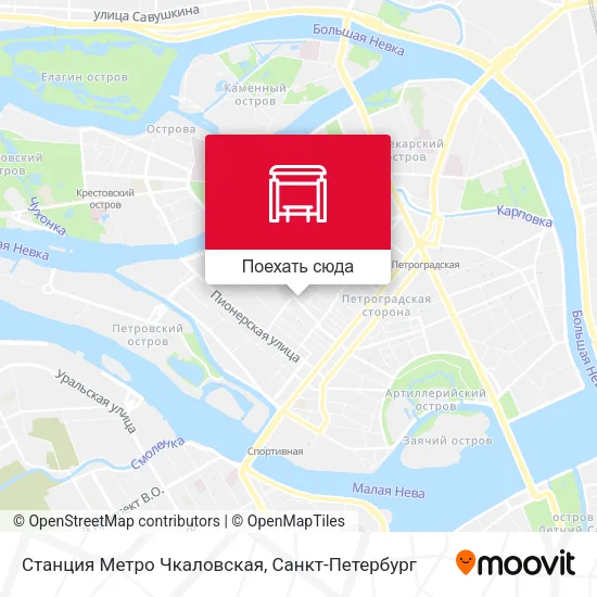Карта Станция Метро Чкаловская