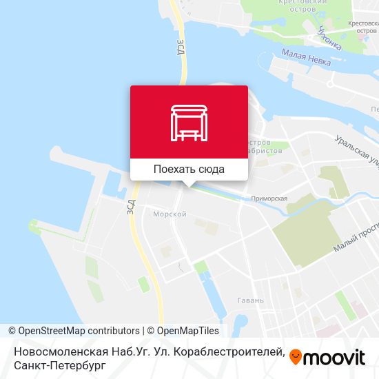 Карта Новосмоленская Наб.Уг. Ул. Кораблестроителей