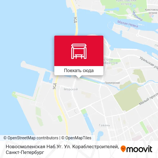 Карта Новосмоленская Наб.Уг. Ул. Кораблестроителей
