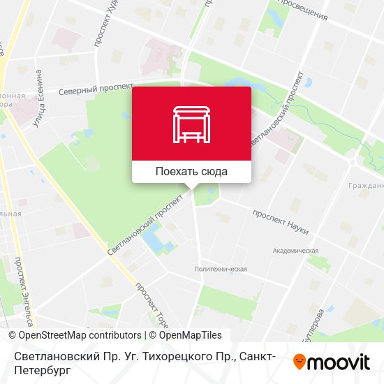 Карта Светлановский Пр. Уг. Тихорецкого Пр.