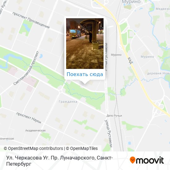 Карта Ул. Черкасова Уг. Пр. Луначарского