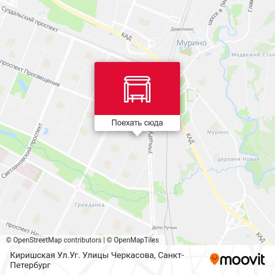 Карта Киришская Ул.Уг. Улицы Черкасова