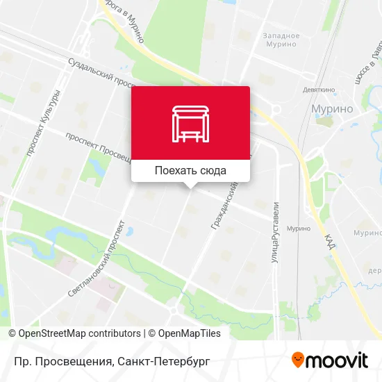 Карта Пр. Просвещения