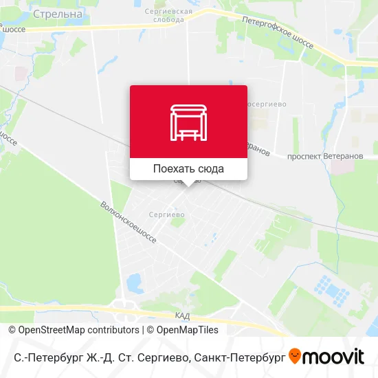 Карта С.-Петербург Ж.-Д. Ст. Сергиево