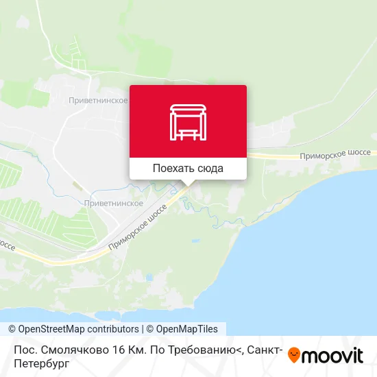 Карта Пос. Смолячково 16 Км. По Требованию<