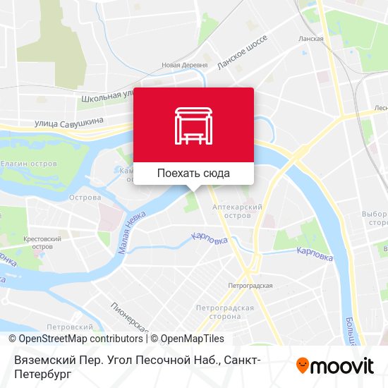 Карта Вяземский Пер. Угол Песочной Наб.