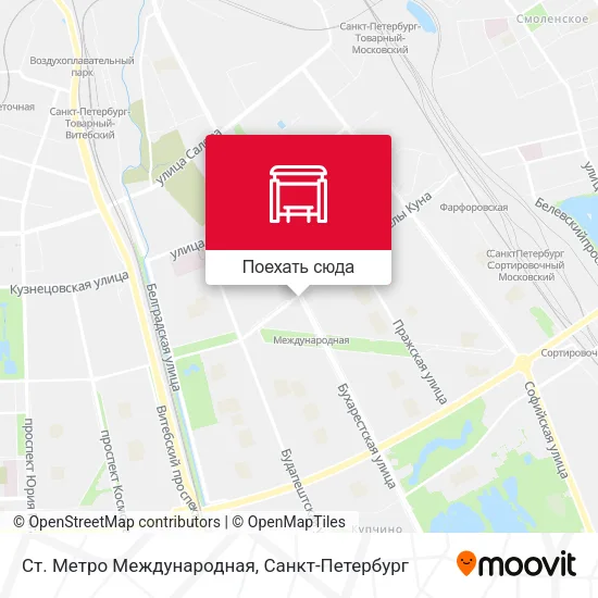 Карта Ст. Метро Международная