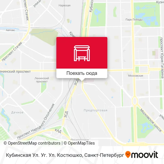 Карта Кубинская Ул. Уг. Ул. Костюшко