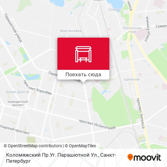 Карта Коломяжский Пр.Уг. Парашютной Ул.