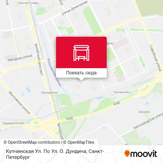 Карта Купчинская Ул. По Ул. О. Дундича