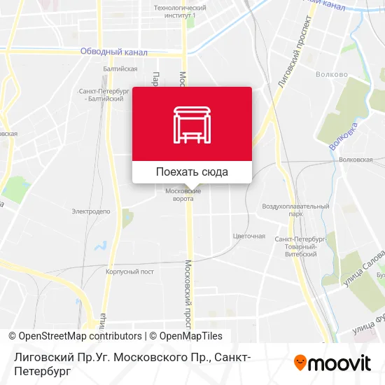 Карта Лиговский Пр.Уг. Московского Пр.