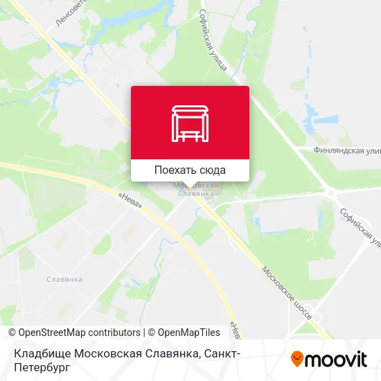 Карта Кладбище Московская Славянка