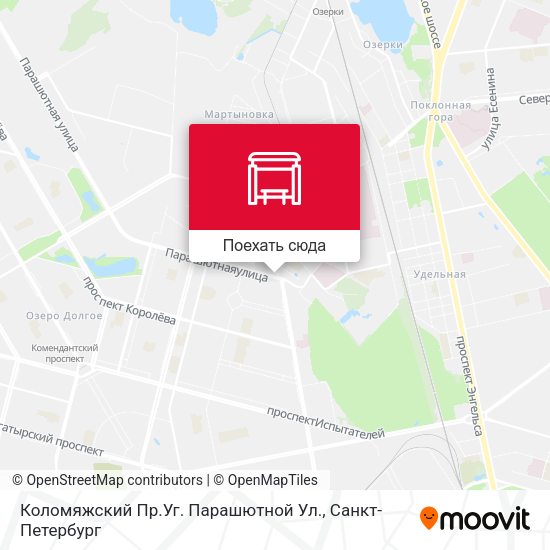 Карта Коломяжский Пр.Уг. Парашютной Ул.