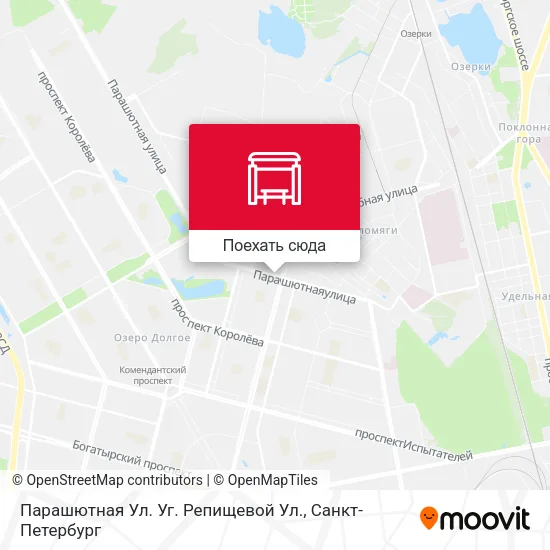 Карта Парашютная Ул. Уг. Репищевой Ул.