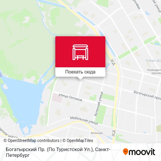 Карта Богатырский Пр. (По Туристской Ул.)