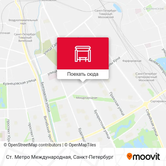 Карта Ст. Метро Международная