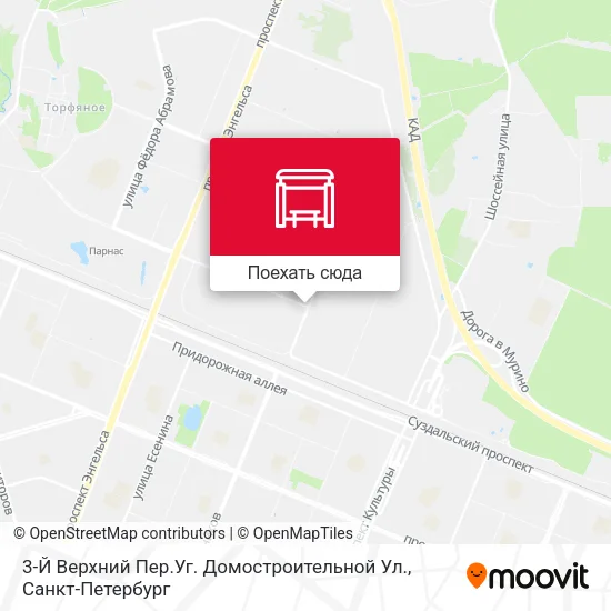 Карта 3-Й Верхний Пер.Уг. Домостроительной Ул.