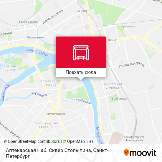 Карта Аптекарская Наб. Сквер Столыпина