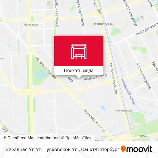 Карта Звездная Ул.Уг. Пулковской Ул.