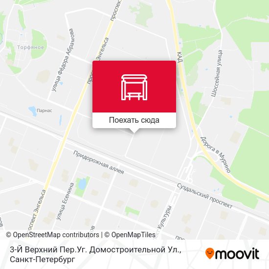 Карта 3-Й Верхний Пер.Уг. Домостроительной Ул.