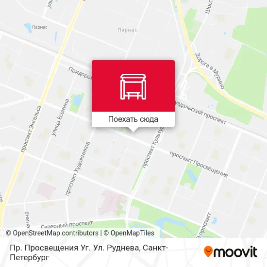 Карта Пр. Просвещения Уг. Ул. Руднева