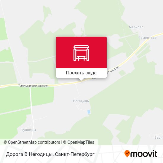 Карта Дорога В Негодицы