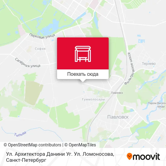 Карта Ул. Архитектора Данини Уг. Ул. Ломоносова