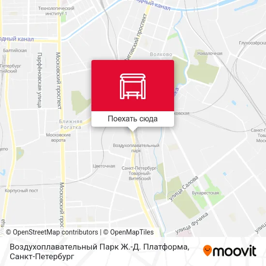 Карта Воздухоплавательный Парк Ж.-Д. Платформа