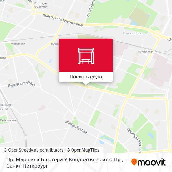 Карта Пр. Маршала Блюхера У Кондратьевского Пр.