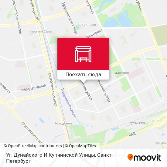 Карта Уг. Дунайского И Купчинской Улицы